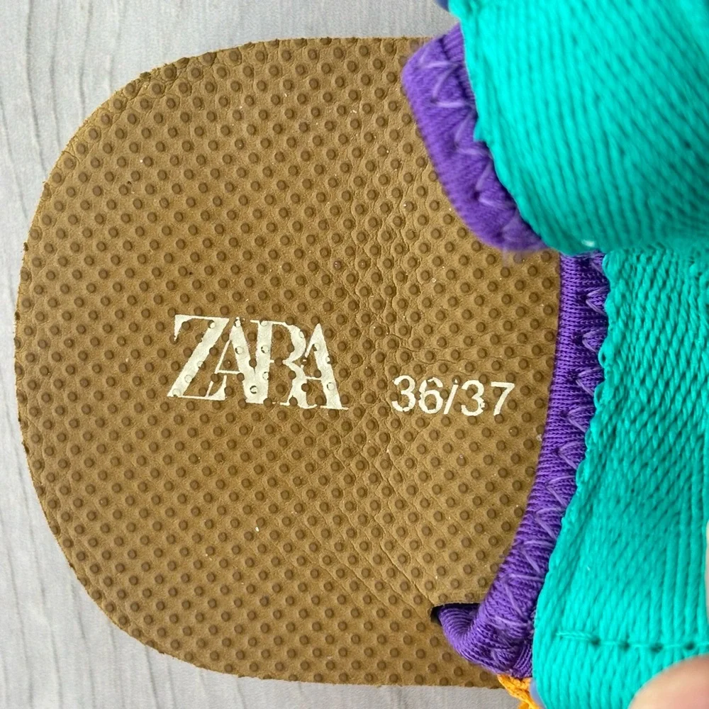 ZARA Women’s Multicolour Technical Sandals Size 36/37 Adjustable Pre-Owned - Picture 10 of 15